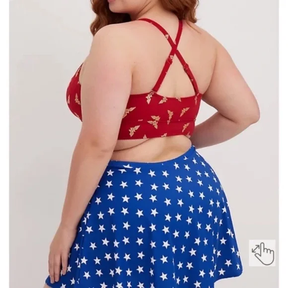 Torrid DC Comics Wonder Woman Triangle Bikini & Swim Skirt Swimsuit SET 2X 3X - Picture 10 of 16